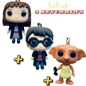 NWT Lot of 3: Hermione Granger, Harry Potter & Dobby Bracelet Wristlet Keychains